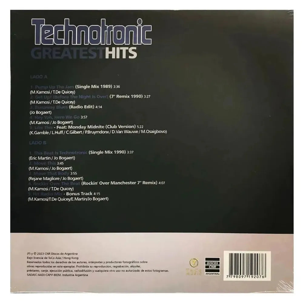 Technotronic - Greatest Hits (Vinilo LP nuevo)